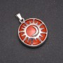 Pendant with natural red jasper in a 'Sun' bezel, diameter 27mm