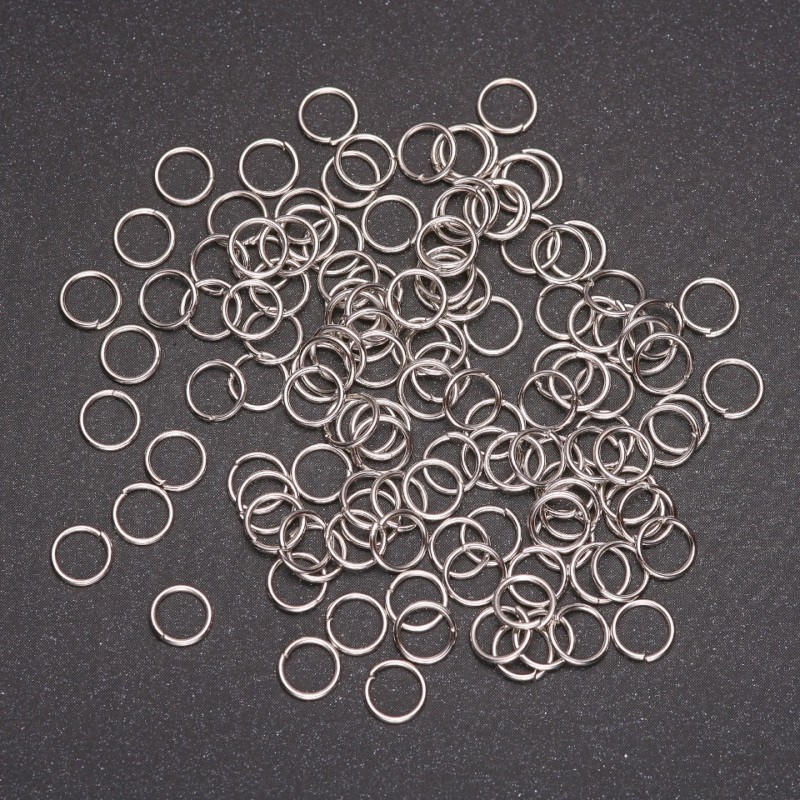 Connecting ring, 7mm diameter gray metal, packaging 25g