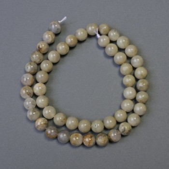 Labradorite natural stone beads, smooth round ball, 8 mm diameter (±), 38 cm length