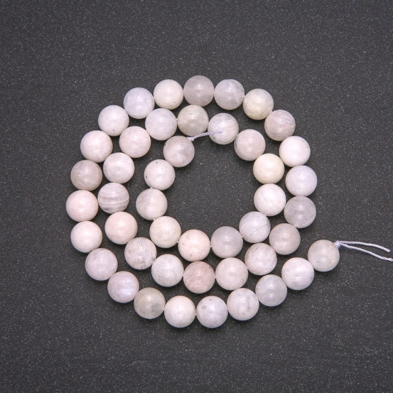 Adularia natural stone beads, smooth round, 10 mm diameter, 38 cm length