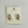 Discount! Xuping Earrings with White Stones 7x15 mm 18K Gold Plating