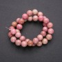 Rhodochrosite natural stone beads, smooth round beads, 10 mm diameter (+/-), 38 cm strand