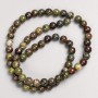 Dragon's Blood Jasper Beads on Thread, Natural Stone, Smooth Round Beads, 6(±)mm diameter, 38(±)cm length