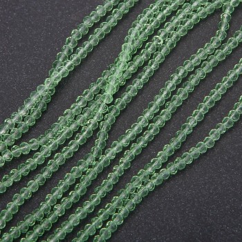 Beads Czech Crystal transparent chartreuse "Rondelle", diameter 3.5x3mm, string length 38 cm