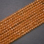 Beads Czech crystal transparent amber 'rondelle', diameter 6x4.5 mm, strand length 38 cm