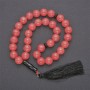 Chalcedony prayer beads with agate inserts, 33 beads, 12mm diameter+