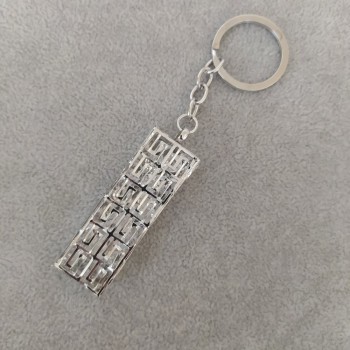 Women's keychain 'Glitter' gray metal, diameter 60x20mm