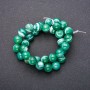 Beads on thread, natural green eye agate, smooth round beads, 10mm diameter, 38cm length