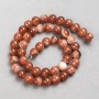 Beads on a thread Orange Agate smooth bead, diameter 8mm + -, length 38cm +