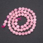 Rose Quartz Beads on Thread, Smooth Beads, 6.5 mm Diameter, 39 cm Length