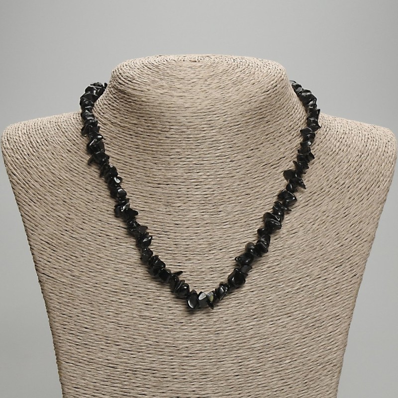 Natural Agate Stone Chip Necklace, 7 mm (±) diameter, 45 cm (±) length with extender chain