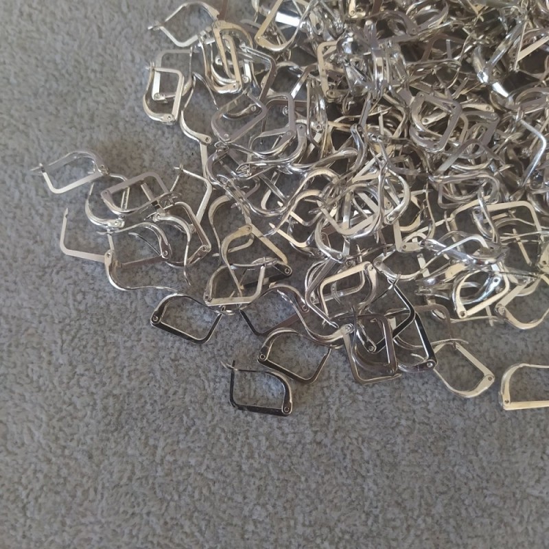 Earrings findings (ear wires) 13×9 mm English lock 120 pairs (for soldering)