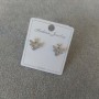 Bees Stud Earrings with White Stones 12mm, 925 Series, Silver Metal Color