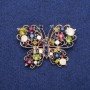 Butterfly Brooch in Crystals, 39×54 mm, Gold-Tone Metal