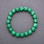 Malachite bracelet with faceted beads, 10 mm diameter, 18 cm length on elastic