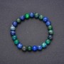 Azurite natural stone bracelet, smooth beads, 8 mm diameter, 18 cm length on elastic