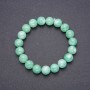 Bracelet Burmese Jadeite with Smooth Beads, 10 mm Diameter, 18 cm long on elastic