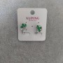 Xuping Earrings with Green Stones 10x17mm Rhodium