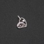 Xuping Rhodium Heart Pendant with White Stones