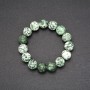 Moss Agate Bracelet with smooth beads, diameter 12 mm, circumference 18 cm on elastic