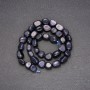 Natural Aventurine Beads 'Blue Sand' Night of Cairo, Faceted, 8x10 mm, Length 38 cm