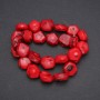 (Price per 100 g) Faceted natural coral beads, 13–17 mm diameter (+/-)