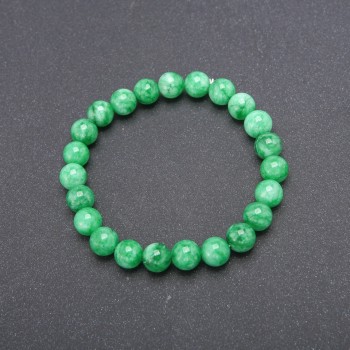 Chrysoprase bead bracelet, synthetic, on elastic, smooth round beads, 8 mm diameter, 18 cm circumference