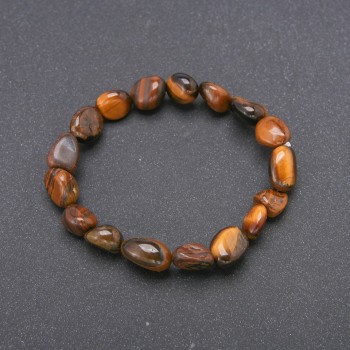 Elastic bracelet with Tiger's Eye - faceted 10×12 mm, 18 cm circumference