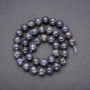 Iolite natural stone beads - smooth round beads, diameter 10 mm (±), length 38 cm