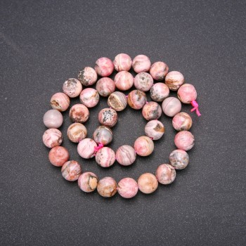 Rhodochrosite Beads, Smooth Round, 11 mm Diameter (+/-), 38 cm Length
