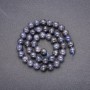 Natural stone iolite beads, smooth round, 8 mm diameter, 38 cm length