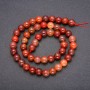 Natural Stone Beads Red Rutile Quartz, Smooth Sphere, Diameter 8 (+ -) mm, Length 38 cm