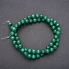 Natural Malachite Beads - Smooth Round Bead, Diameter 6 (+/-) mm, Length 38 cm
