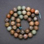 Beads made of natural stone Multicolored Jasper – Smooth round beads, diameter 10 mm (±), length 38 cm