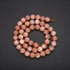 Smooth round natural selenite beads, 8 mm diameter, 38 cm length