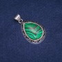 Drop Pendant Malachite (pressed) in Antique Bezel 27×39mm