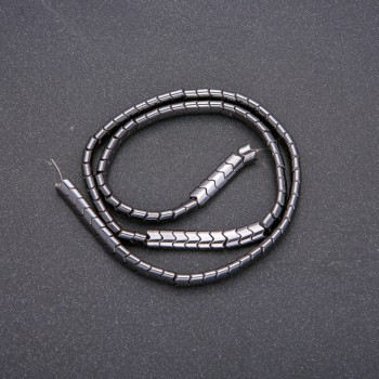 Hematite beads zigzag strand, diameter 6x4x3 (±) mm, length 40 cm