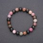 Elastic natural tourmaline bracelet with smooth beads, 8 mm diameter, 18 cm circumference