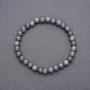 Labradorite bracelet on elastic with smooth beads, diameter 6 mm, length 18 cm