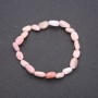 Bracelet with Pink Opal — Natural Stone, on Elastic, Faceted Beads, 7x10 mm Ø, 18 cm Circumference
