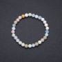 Morganite natural stone bracelet - stretch, smooth beads, 6(±)mm diameter, 18 cm circumference