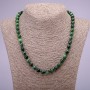 Zoisite natural stone necklace with smooth beads, 8 mm diameter, 45 cm length