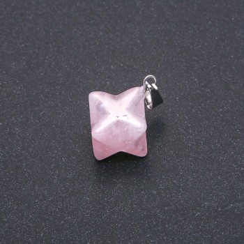 Merkaba Pendant with Pink Quartz 10x10mm