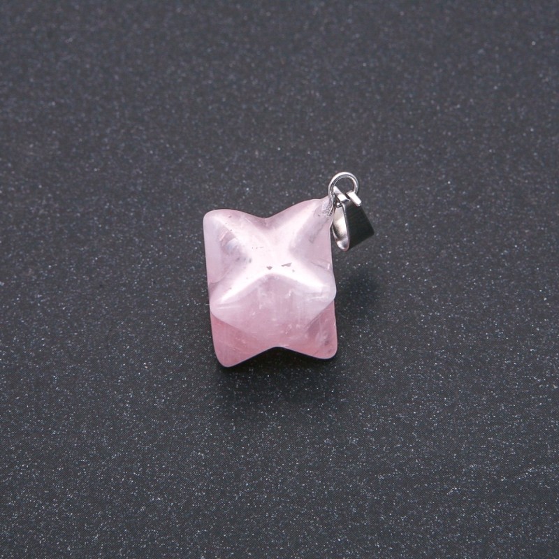 Merkaba Pendant with Pink Quartz 10x10mm