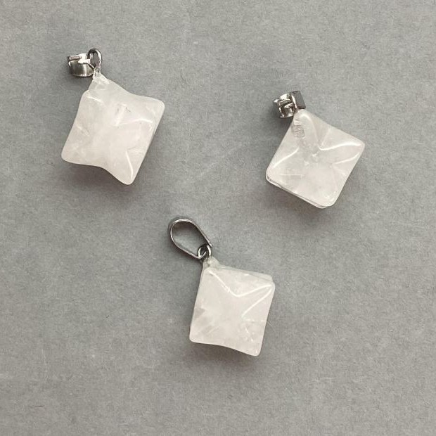 Merkaba Pendant with Rock Crystal 10x10mm