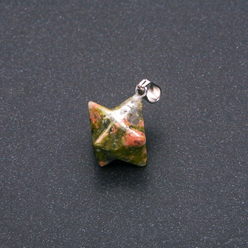 Merkaba Pendant with Jasper and Heliotrope 10x10mm
