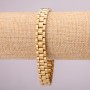 Gold-tone stainless steel bracelet with clasp, 10 mm thick, 21 cm long