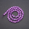 Toned quartz beads resembling amethyst, smooth round bead strand, diameter 6.5 mm, length 38 cm (±)