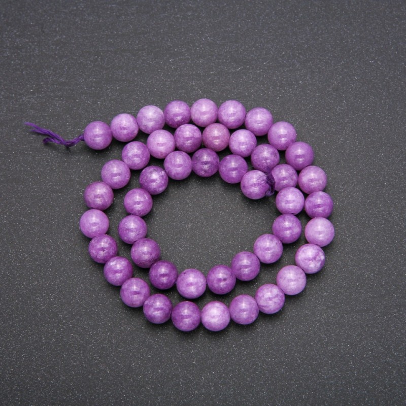 Beads of Toned Quartz to Amethyst, Smooth Round Beads, 8 mm diameter, 38 cm length (+/-)