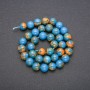 Blue Variscite Beads, smooth round spheres, on a strand, 10 mm diameter, length 38 cm (±)